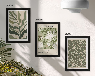 Composizione di 3 quadri Motivi vegetali, decorazioni botaniche, stile boho