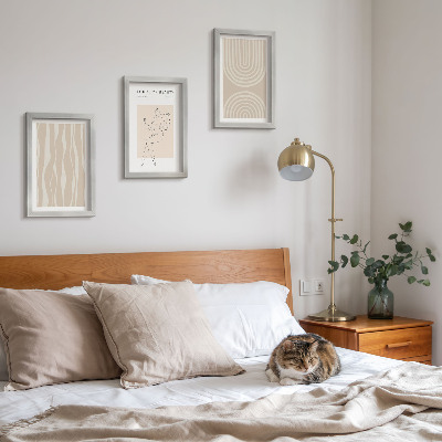 Trittico incorniciato Motivi astratti e delicate decorazioni boho
