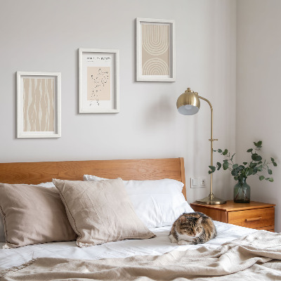 Trittico incorniciato Motivi astratti e delicate decorazioni boho