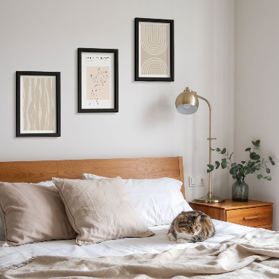 Trittico incorniciato Motivi astratti e delicate decorazioni boho