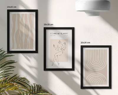 Trittico incorniciato Motivi astratti e delicate decorazioni boho