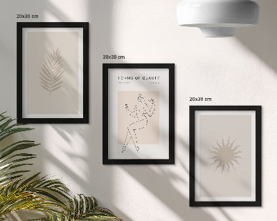 Composizione di 3 quadri Una collezione di forme minimaliste e forme naturali