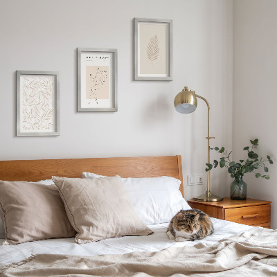 Trittico incorniciato Motivi botanici minimalisti