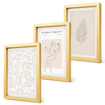 Motivi botanici minimalisti trittico incorniciato
