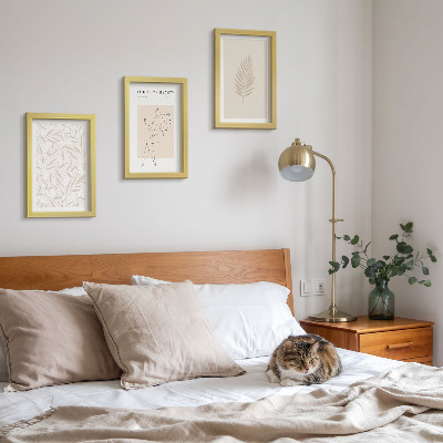 Trittico incorniciato Motivi botanici minimalisti