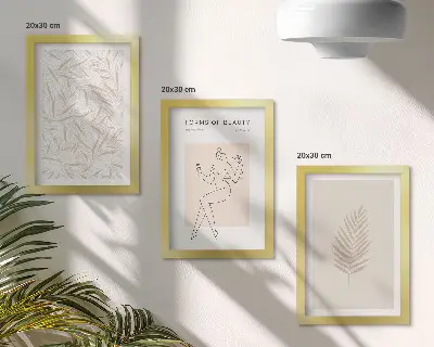 Motivi botanici minimalisti trittico incorniciato