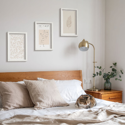 Trittico incorniciato Motivi botanici minimalisti