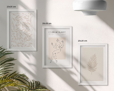 Trittico incorniciato Motivi botanici minimalisti