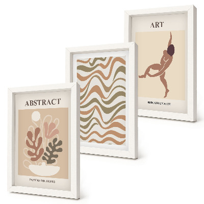 Composizione di 3 quadri Matisse forme e motivi astratti boho