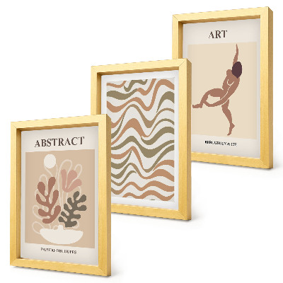 Composizione di 3 quadri Matisse forme e motivi astratti boho