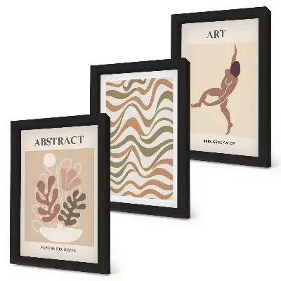 Matisse forme e motivi astratti boho composizione di 3 quadri