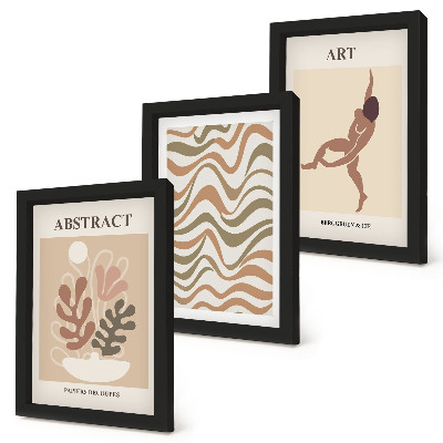 Composizione di 3 quadri Matisse forme e motivi astratti boho