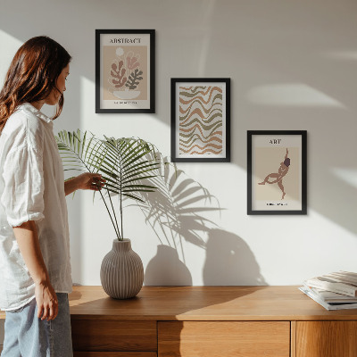 Composizione di 3 quadri Matisse forme e motivi astratti boho
