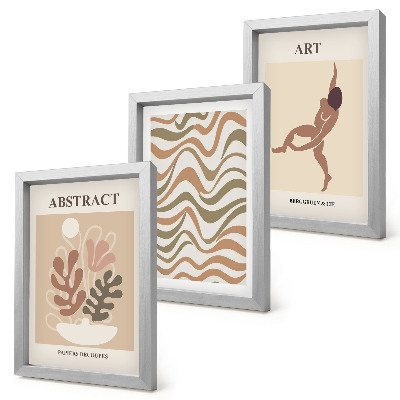 Composizione di 3 quadri Matisse forme e motivi astratti boho