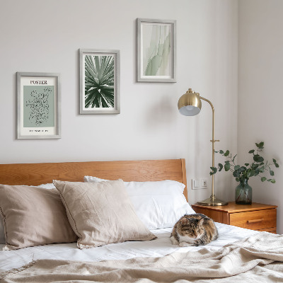 Trittico incorniciato Fantasie floreali nelle tonalità del verde e del beige