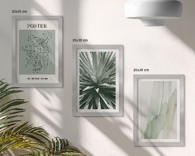Trittico incorniciato Fantasie floreali nelle tonalità del verde e del beige