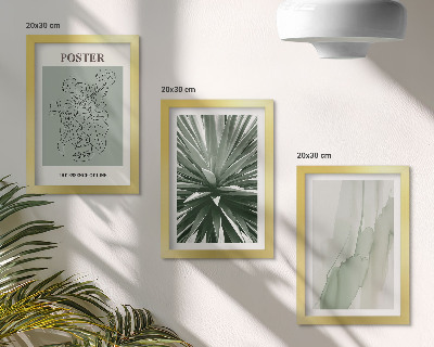 Trittico incorniciato Fantasie floreali nelle tonalità del verde e del beige