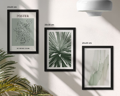 Trittico incorniciato Fantasie floreali nelle tonalità del verde e del beige