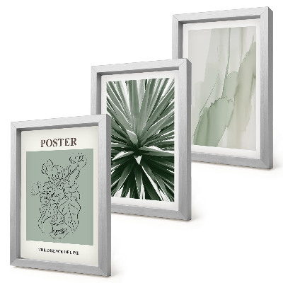 Trittico incorniciato Fantasie floreali nelle tonalità del verde e del beige