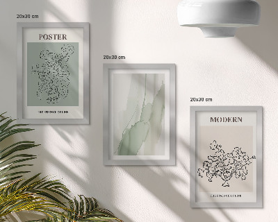 Composizione di 3 quadri Fiori in un vaso in stile moderno e minimalista