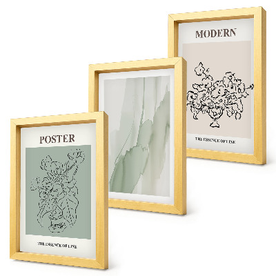 Composizione di 3 quadri Fiori in un vaso in stile moderno e minimalista