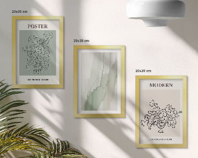 Composizione di 3 quadri Fiori in un vaso in stile moderno e minimalista
