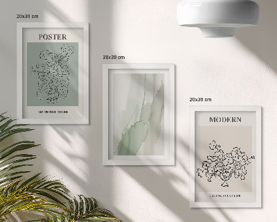 Composizione di 3 quadri Fiori in un vaso in stile moderno e minimalista
