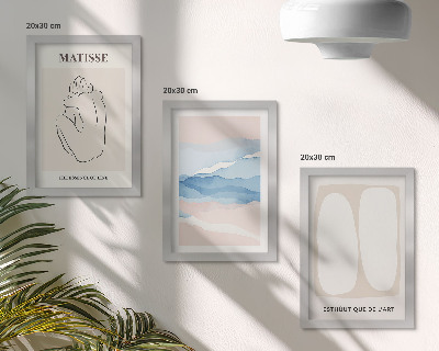 Trittico incorniciato Le forme astratte e i colori delicati di Matisse