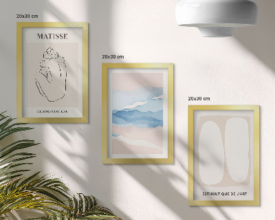 Trittico incorniciato Le forme astratte e i colori delicati di Matisse