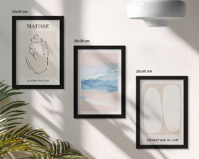 Trittico incorniciato Le forme astratte e i colori delicati di Matisse