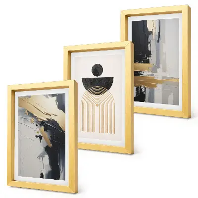 Composizione geometrica astratta ed elegante set di 3 quadri