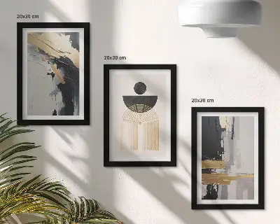 Composizione geometrica astratta ed elegante set di 3 quadri