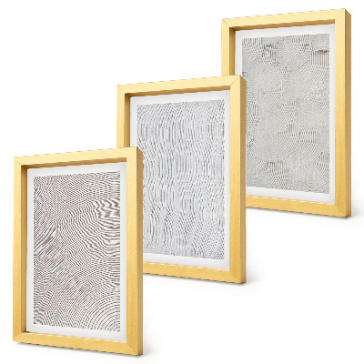 Composizione di 3 quadri Disegni nella sabbia, strutture geometriche lineari
