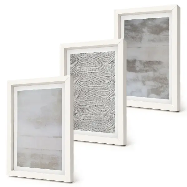 Trittico incorniciato con strutture di texture moderne in stile minimalista