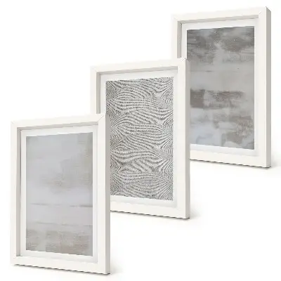 Trittico incorniciato con strutture di texture moderne in stile minimalista
