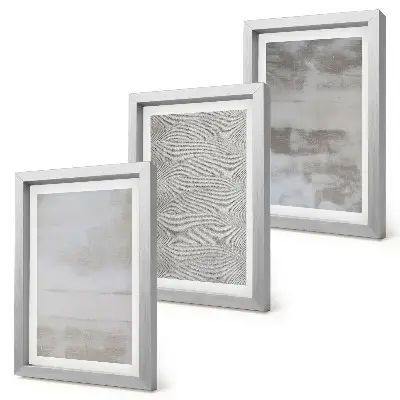 Trittico incorniciato con strutture di texture moderne in stile minimalista