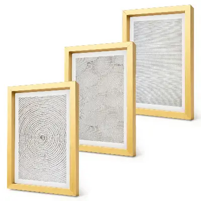 Composizione di 3 quadri modelli geometrici moderni in cartone