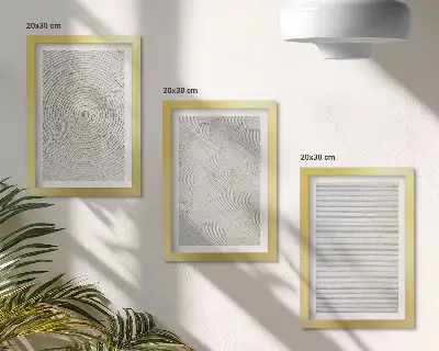 Composizione di 3 quadri modelli geometrici moderni in cartone