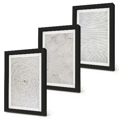 Composizione di 3 quadri modelli geometrici moderni in cartone