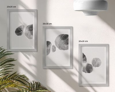 Composizione di 3 quadri Macchie di pittura, pittura astratta minimalista