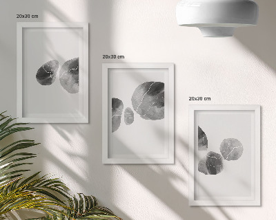 Composizione di 3 quadri Macchie di pittura, pittura astratta minimalista