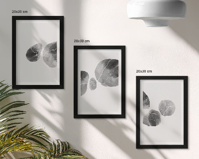 Composizione di 3 quadri Macchie di pittura, pittura astratta minimalista