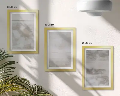 Composizione di 3 quadri con texture usurate in stile industriale moderno