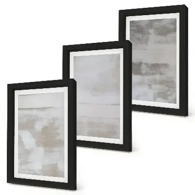 Composizione di 3 quadri con texture usurate in stile industriale moderno