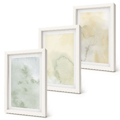 Trittico incorniciato Acquerelli pastello su tela, texture pittoriche