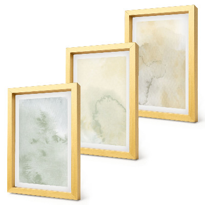 Trittico incorniciato Acquerelli pastello su tela, texture pittoriche