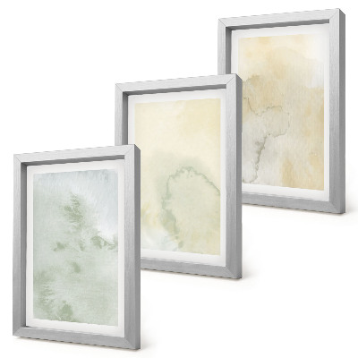 Trittico incorniciato Acquerelli pastello su tela, texture pittoriche