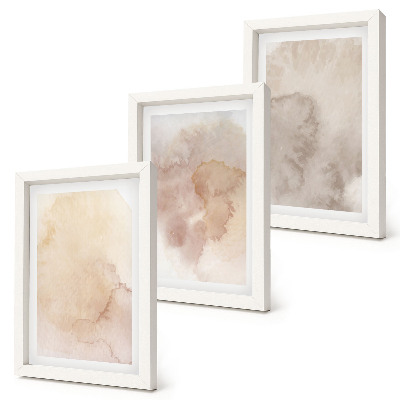 Composizione di 3 quadri Acquerelli caldi su tela con texture pastello