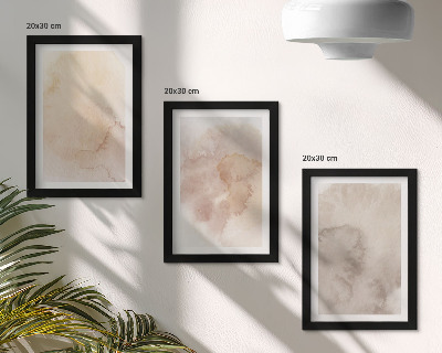 Composizione di 3 quadri Acquerelli caldi su tela con texture pastello