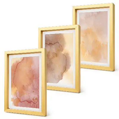 Trittico incorniciato acquerelli con texture calde